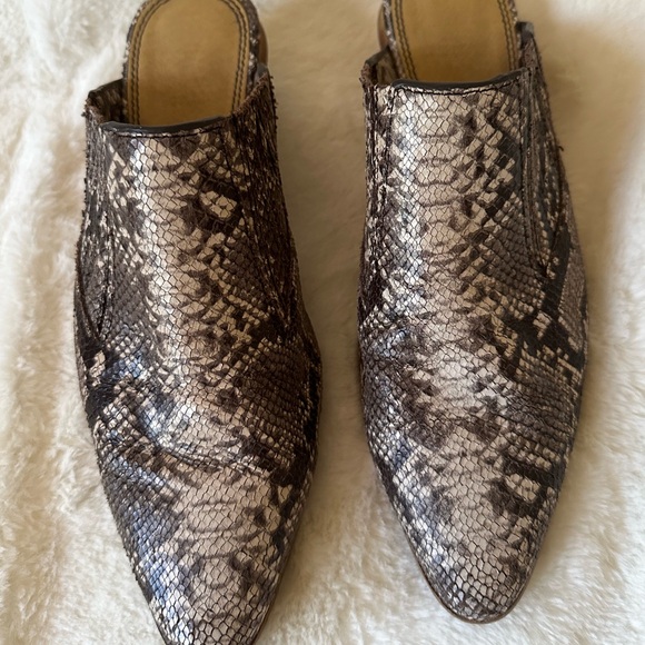 Splendid Hailee 2 Stacked Heel Mules - Snakeskin Neutral - Picture 7 of 7